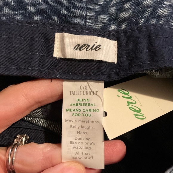 Aerie Blue Vintage Wash Cotton Bucket Hat One Size NEW - Picture 6 of 6